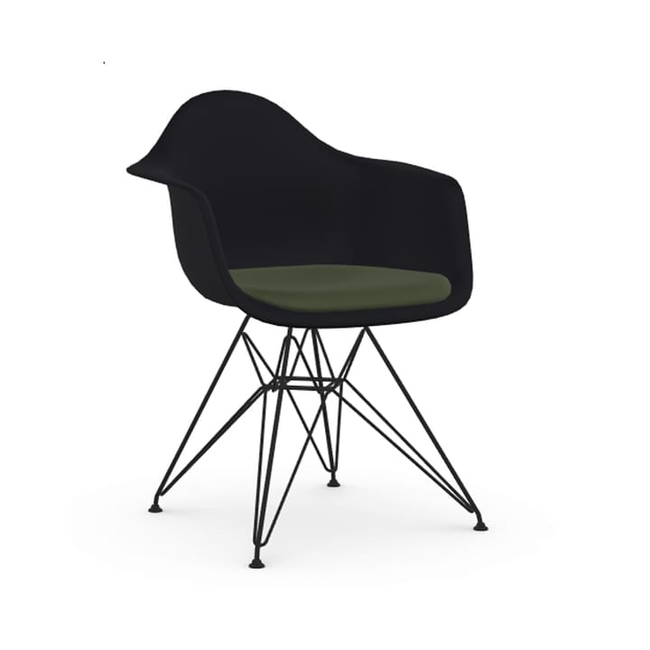 Eames plastic armchair DAR stol klädd front - Hopsak nero-forest-Basic dark - Vitra