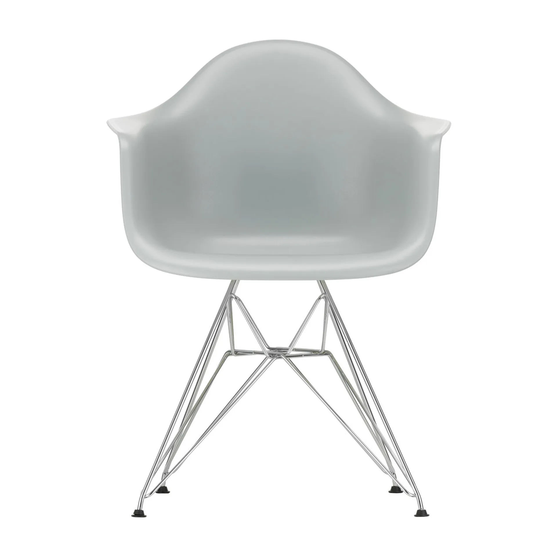 Eames plastic armchair DAR stol, Light grey-Chrome Vitra
