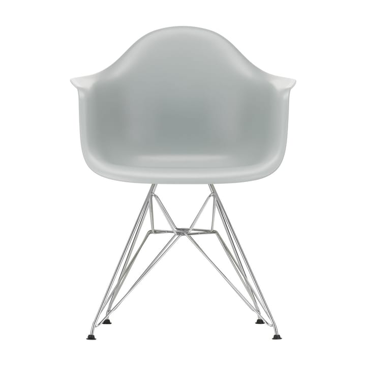 Eames plastic armchair DAR stol - Light grey-Chrome - Vitra