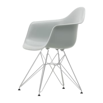 Eames plastic armchair DAR stol - Light grey-Chrome - Vitra