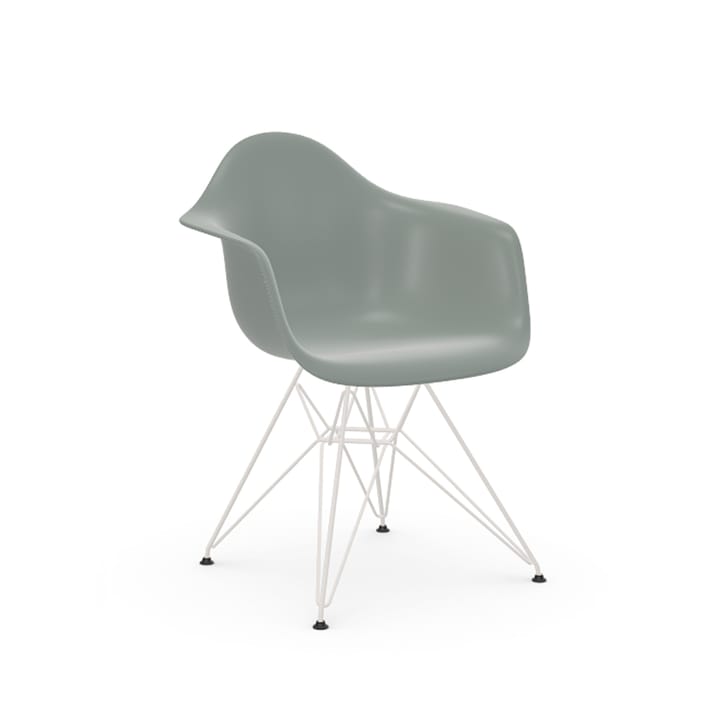 Eames Plastic Armchair DAR stol - light grey, vitt stativ - Vitra