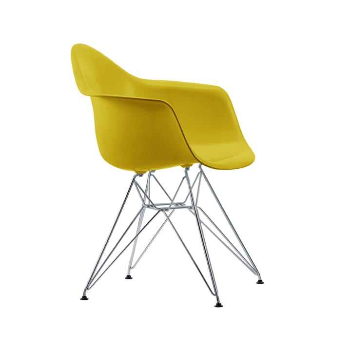 Eames Plastic Armchair DAR stol - mustard, kromstativ - Vitra