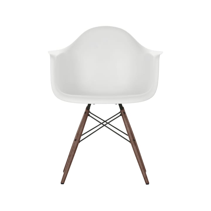 Eames plastic armchair DAW stol brunbetsad - White - Vitra