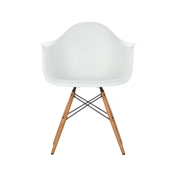 Eames plastic armchair DAW stol lönnben - White - Vitra