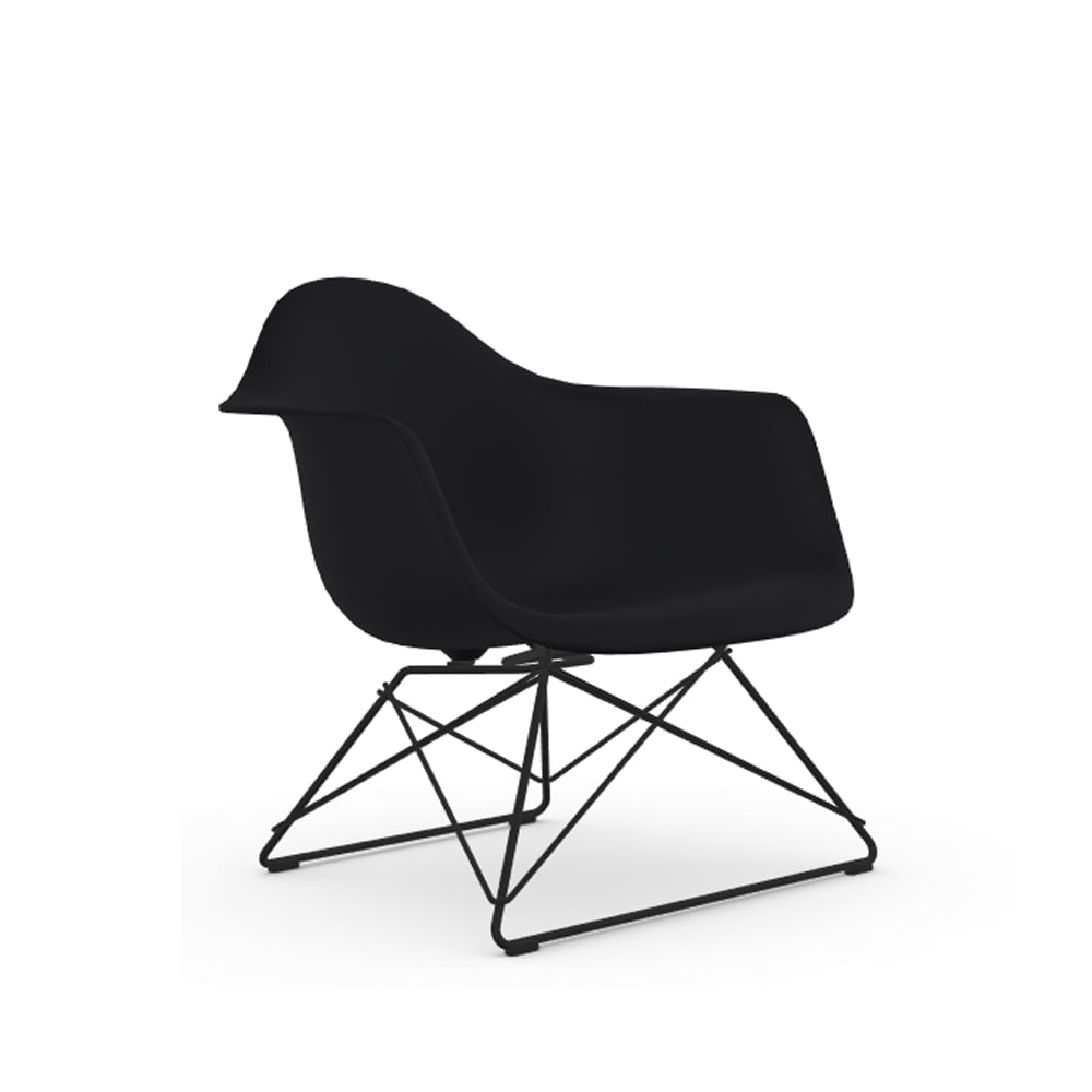 Vitra Eames plastic armchair LAR fåtölj Deep black-Black
