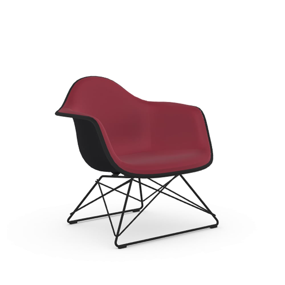 Vitra Eames plastic armchair LAR fåtölj helklädd Hopsak 62 red-moor-Deep black