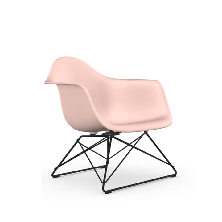 Eames plastic armchair LAR fåtölj - Pale rose-Black - Vitra