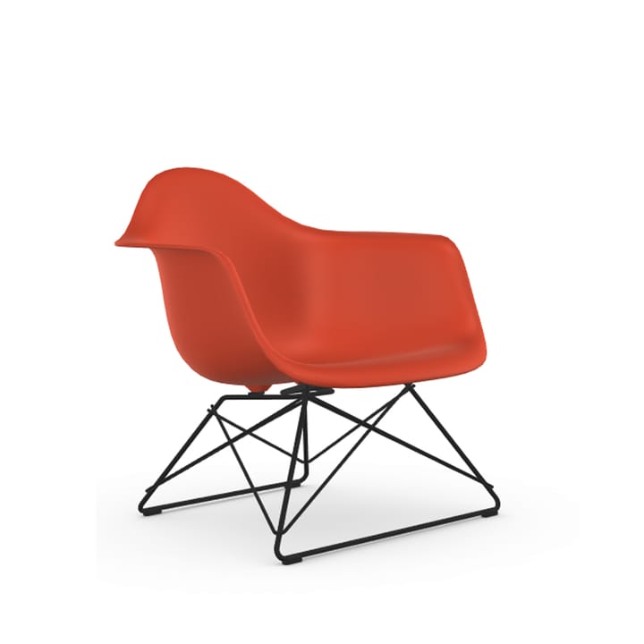 Eames plastic armchair LAR fåtölj - Poppy red-Black - Vitra