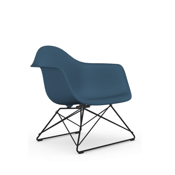 Eames plastic armchair LAR fåtölj - Sea blue-Black - Vitra