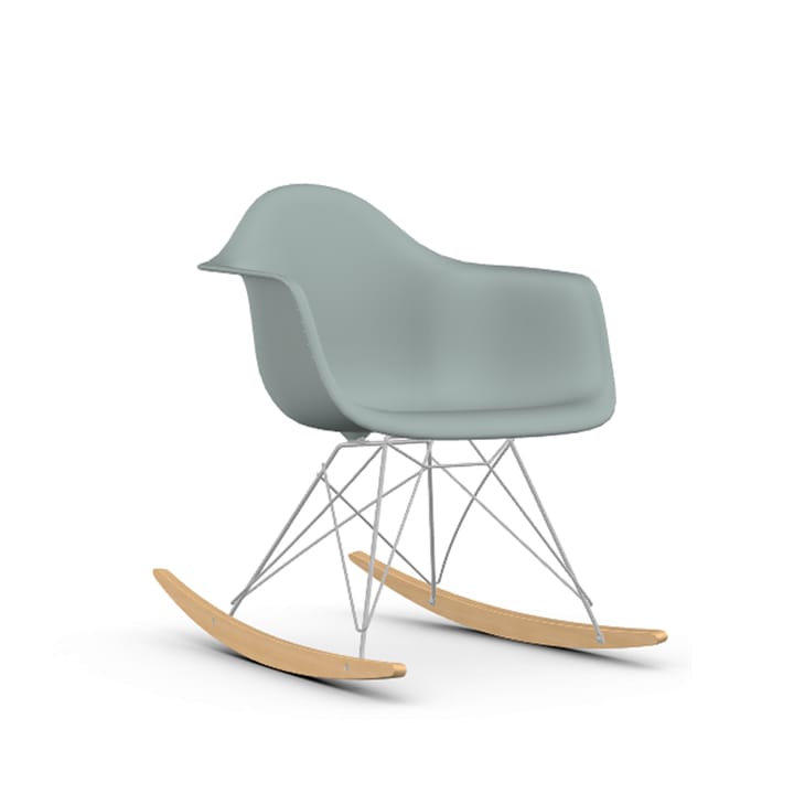 Eames plastic armchair RAR gungstol - Light grey-Chrome-Maple - Vitra