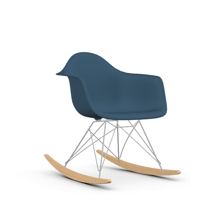 Eames plastic armchair RAR gungstol - Sea blue-Chrome-Maple - Vitra