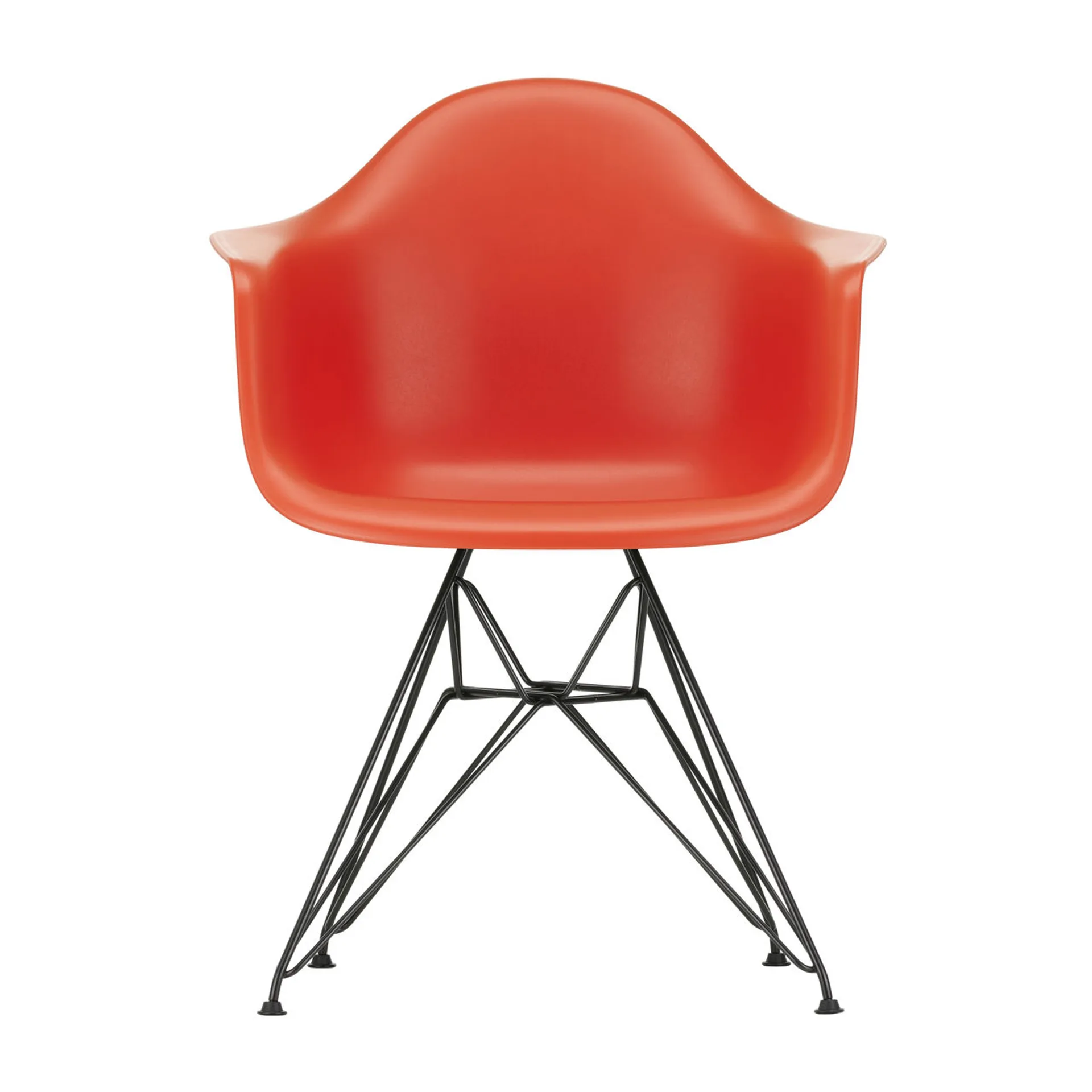 Eames Plastic Armchair RE DAR stol, 03 poppy red-black Vitra