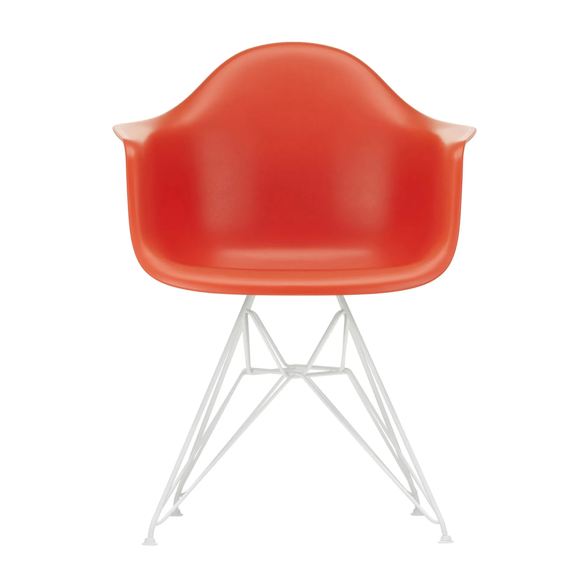 Eames Plastic Armchair RE DAR stol, 03 poppy red-white Vitra