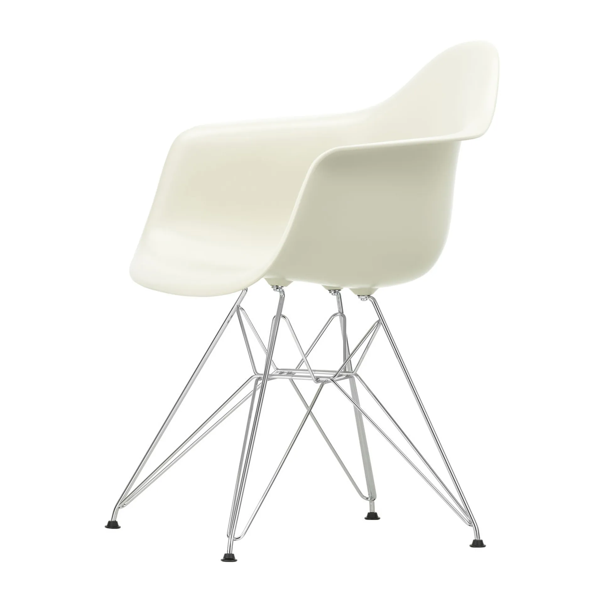 Eames Plastic Armchair RE DAR stol, 11 pebble-chrome Vitra