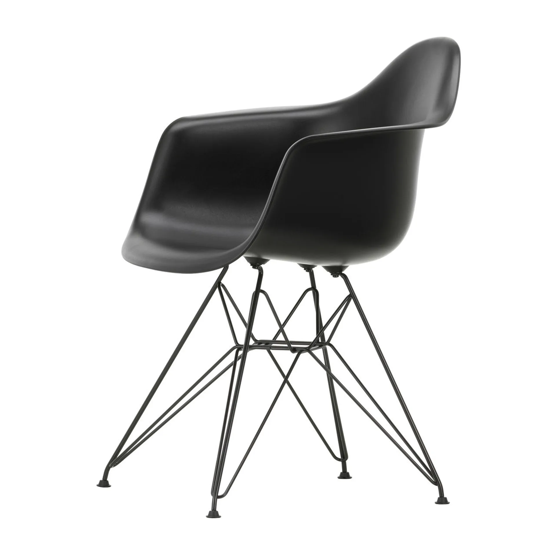 Eames Plastic Armchair RE DAR stol, 12 deep black-black Vitra