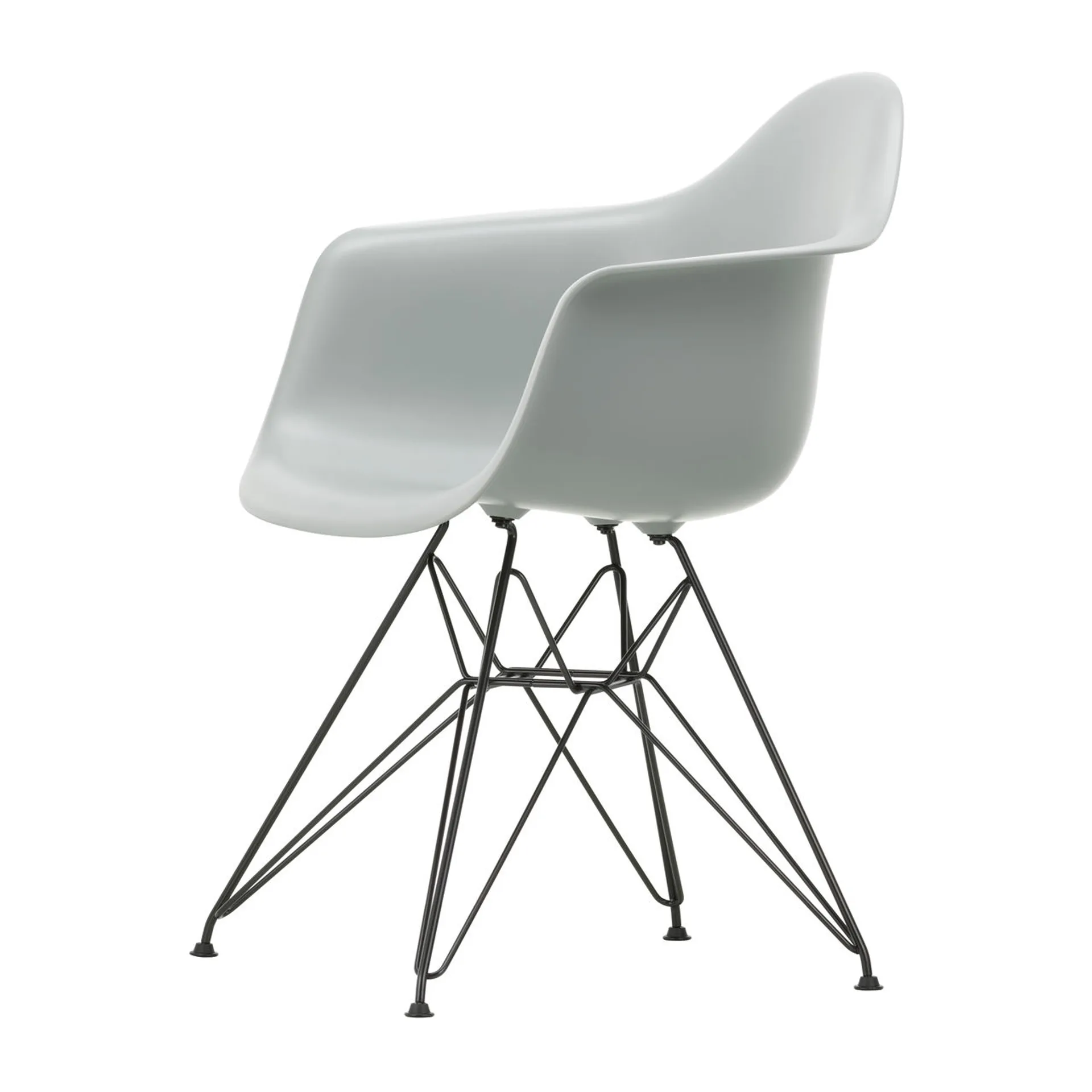 Eames Plastic Armchair RE DAR stol, 24 light grey-black Vitra