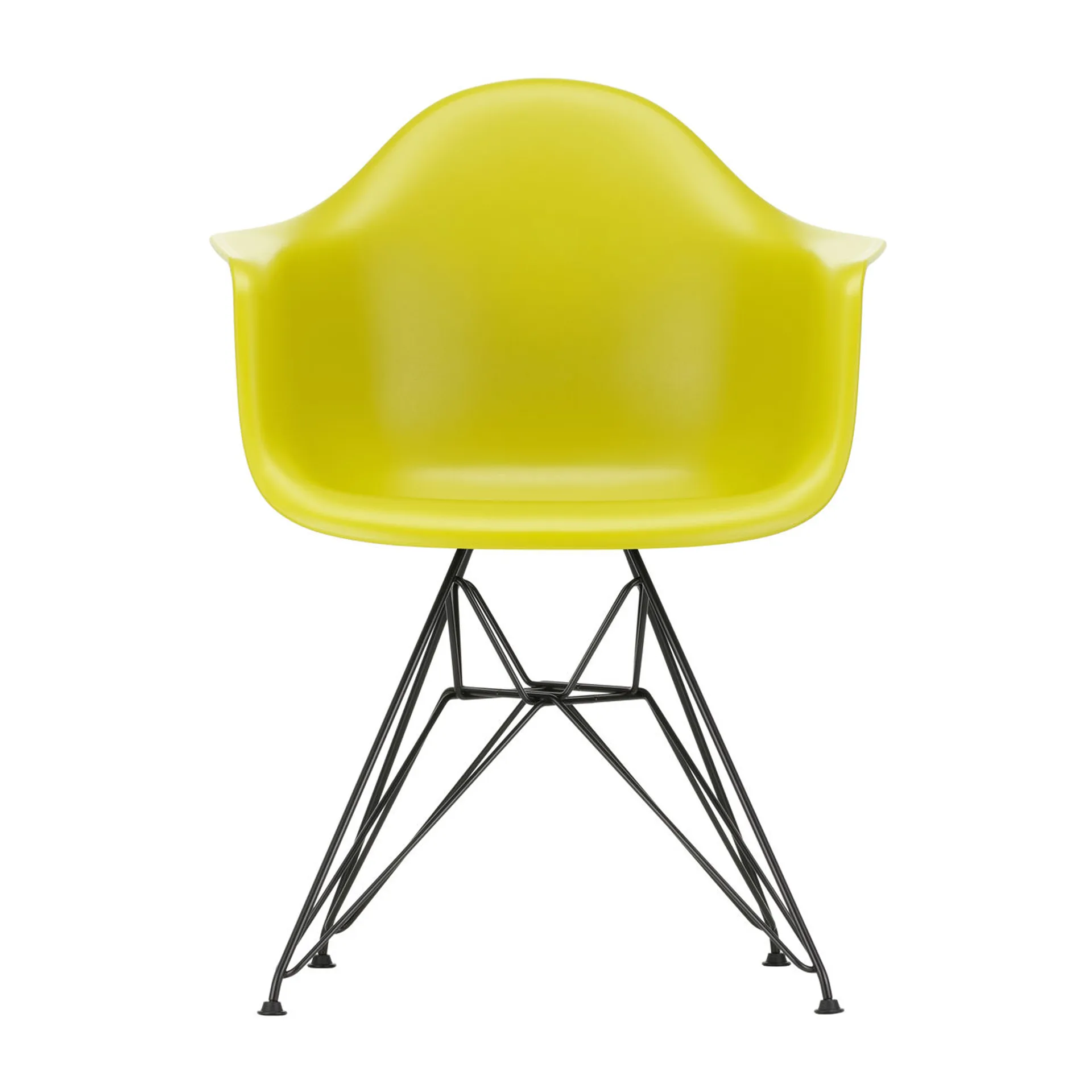 Eames Plastic Armchair RE DAR stol, 34 mustard-black Vitra
