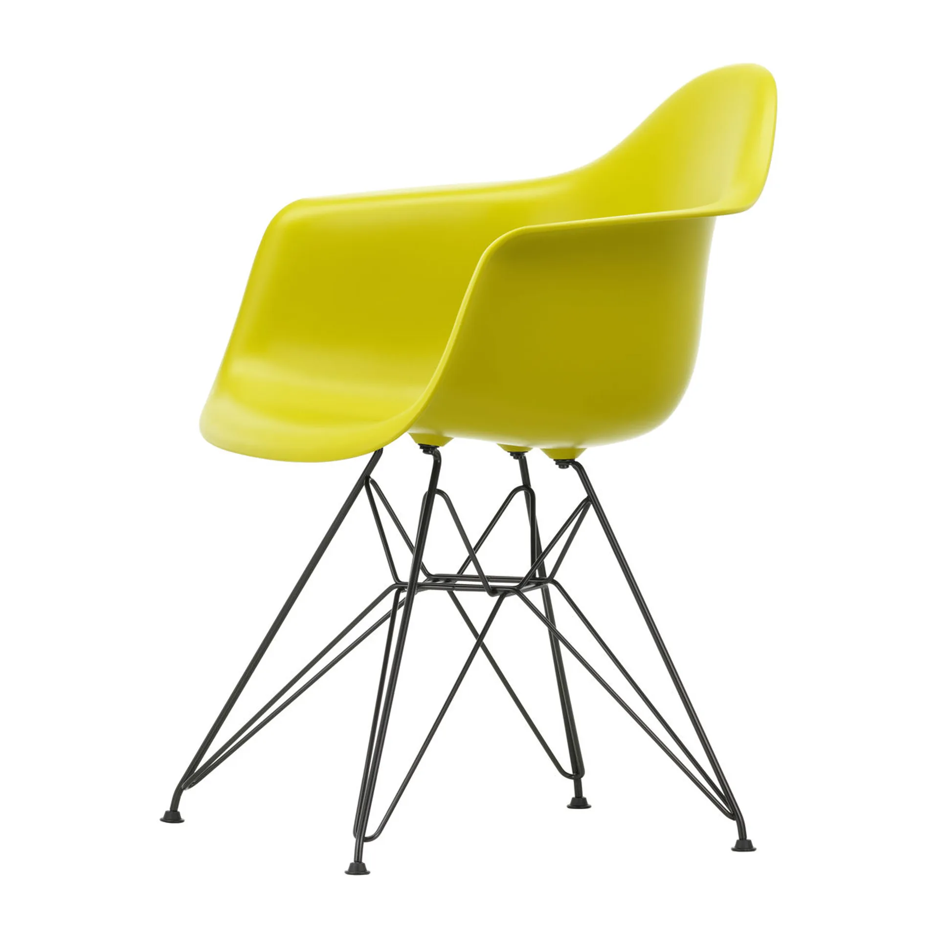 Eames Plastic Armchair RE DAR stol, 34 mustard-black Vitra
