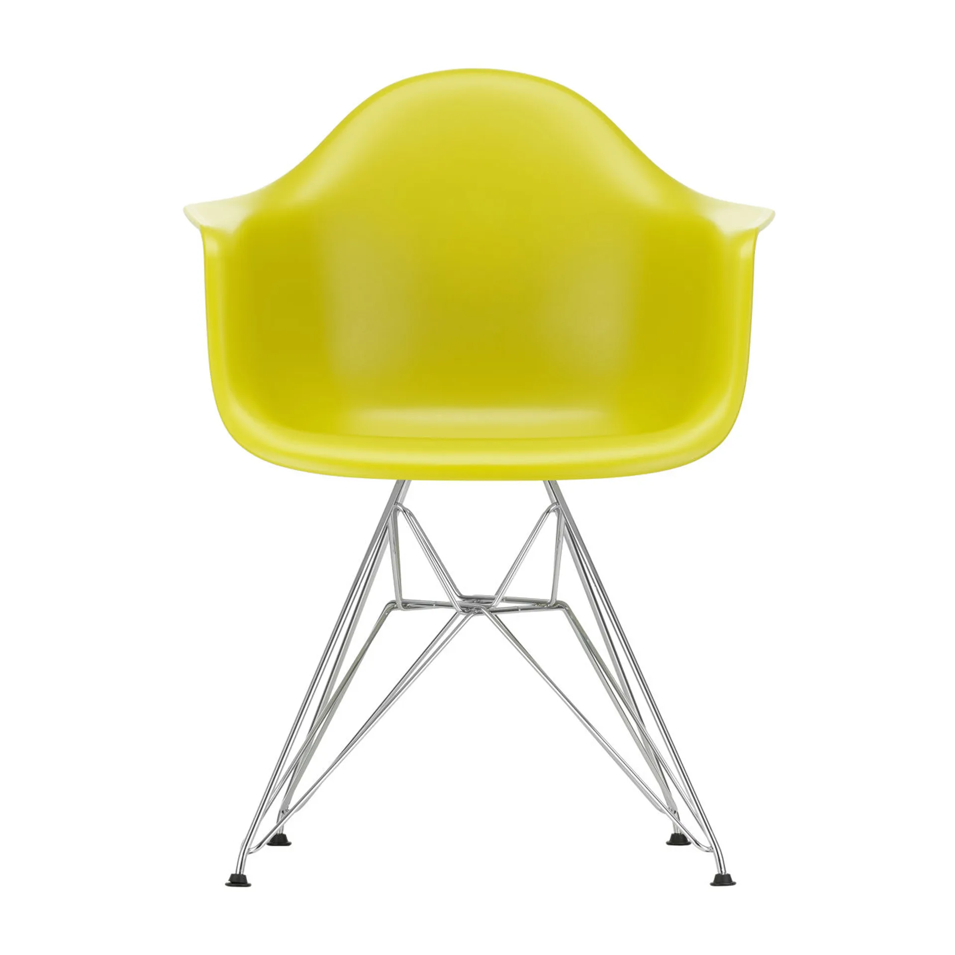 Eames Plastic Armchair RE DAR stol, 34 mustard-chrome Vitra