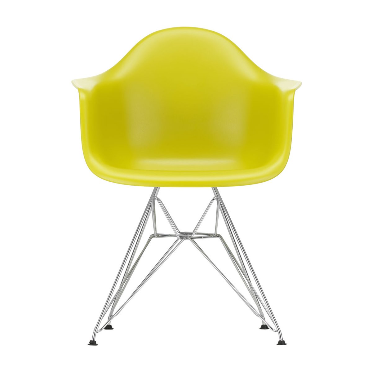 Vitra Eames Plastic Armchair RE DAR stol 34 mustard-chrome