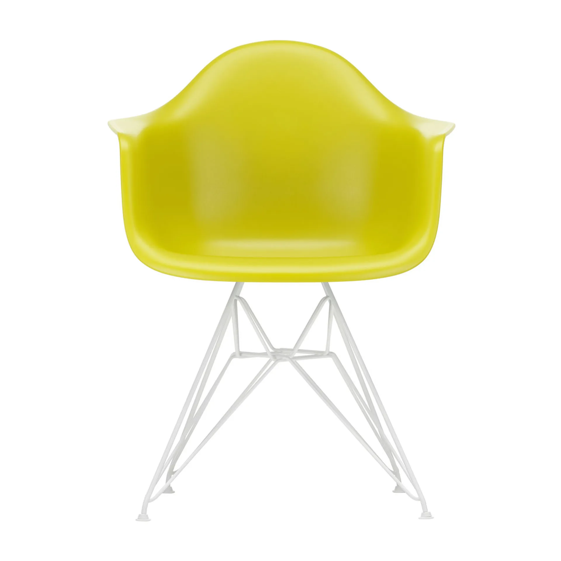 Eames Plastic Armchair RE DAR stol, 34 mustard-white Vitra