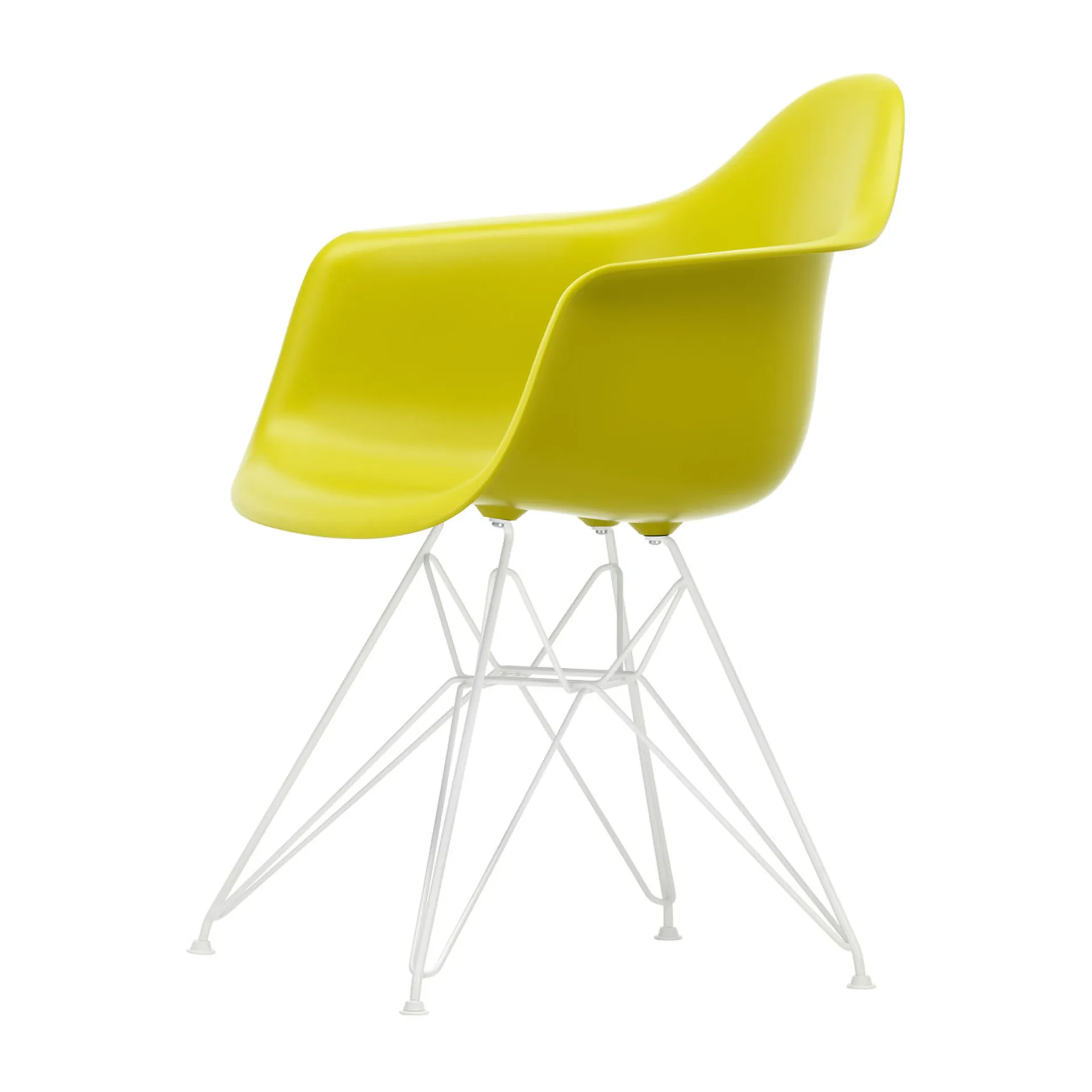 Eames Plastic Armchair RE DAR stol, 34 mustard-white Vitra