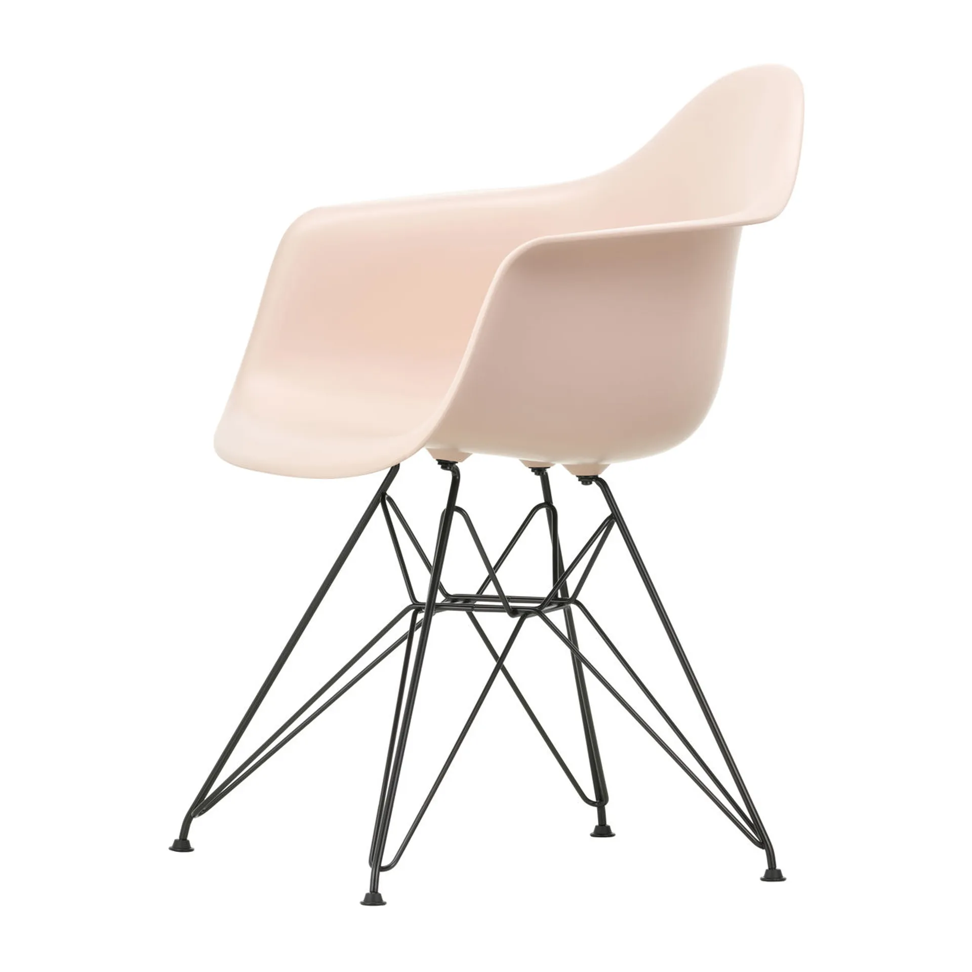 Eames Plastic Armchair RE DAR stol, 41 pale rose-black Vitra