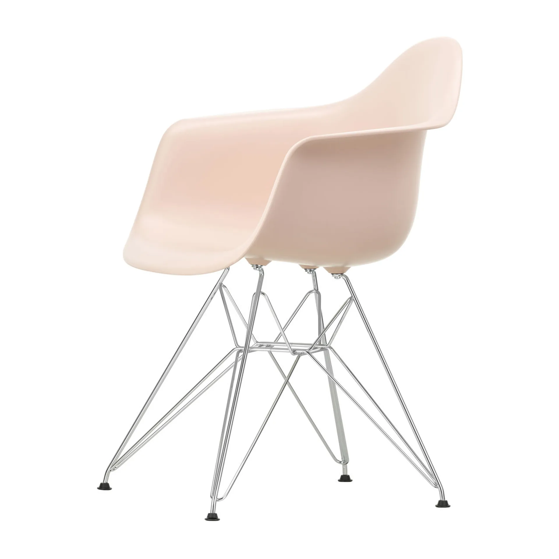 Eames Plastic Armchair RE DAR stol, 41 pale rose-chrome Vitra