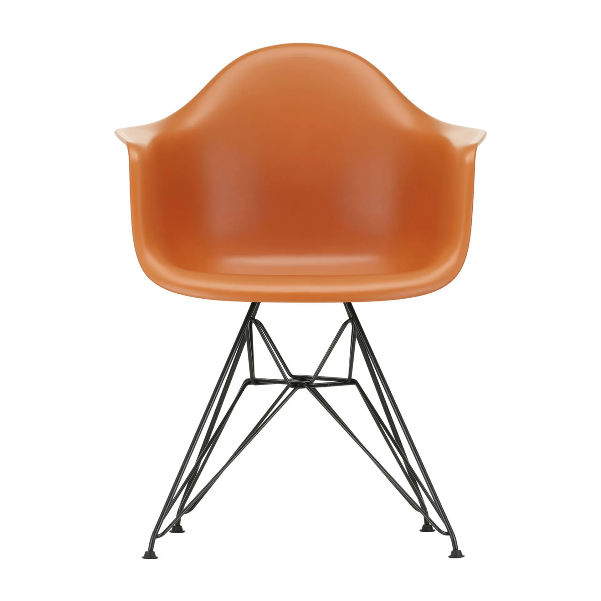 Eames Plastic Armchair RE DAR stol, 43 rusty orange-black Vitra