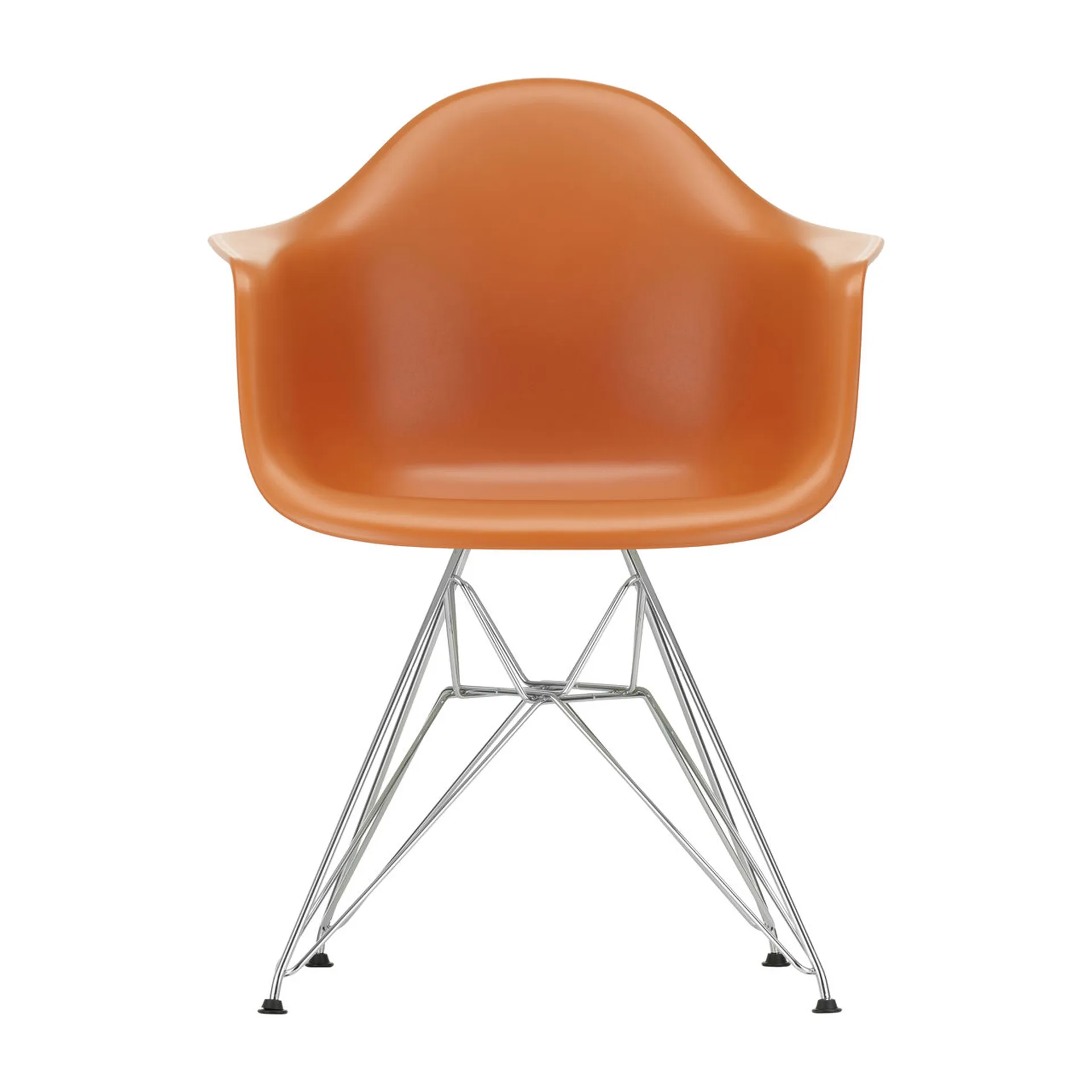 Eames Plastic Armchair RE DAR stol, 43 rusty orange-chrome Vitra