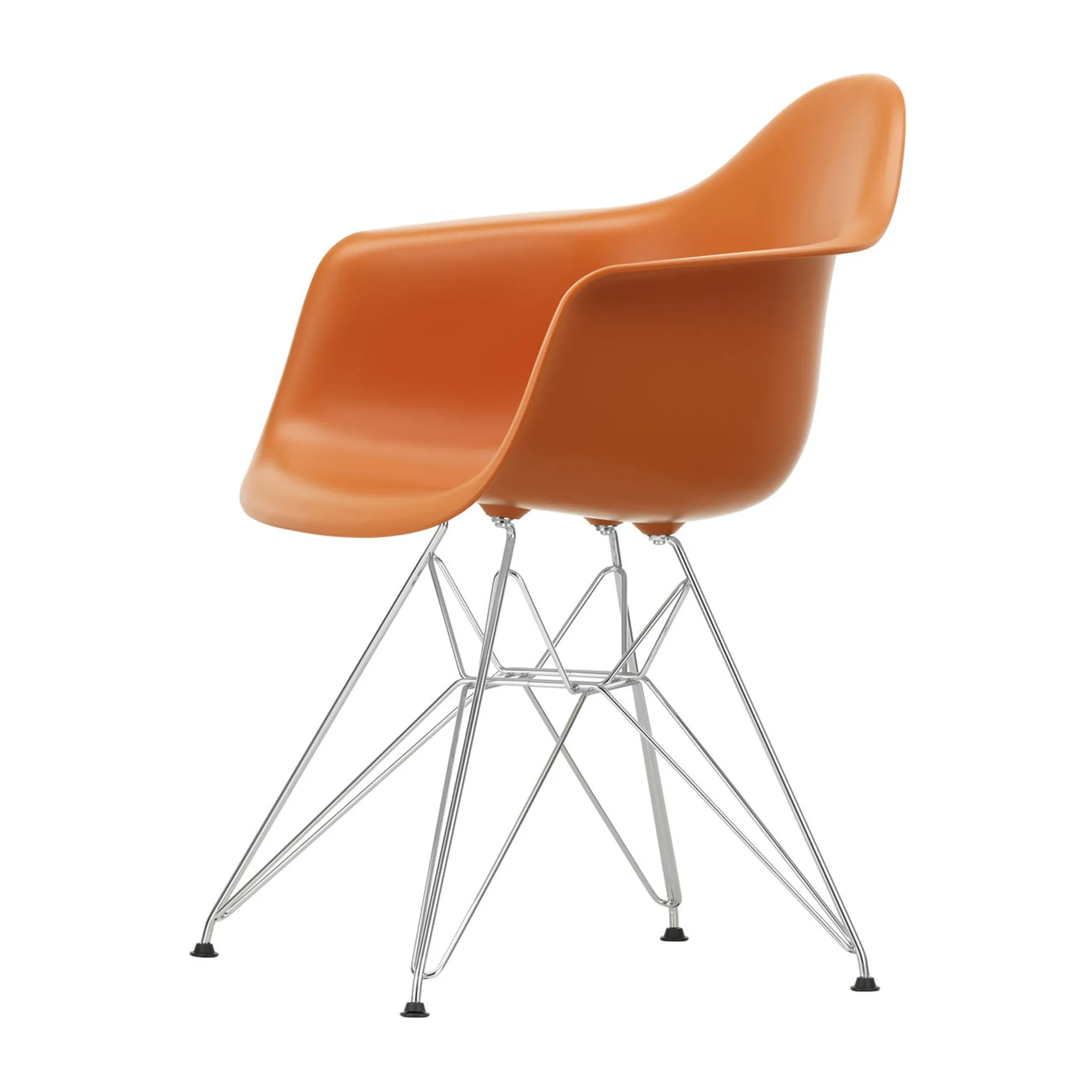Eames Plastic Armchair RE DAR stol, 43 rusty orange-chrome Vitra