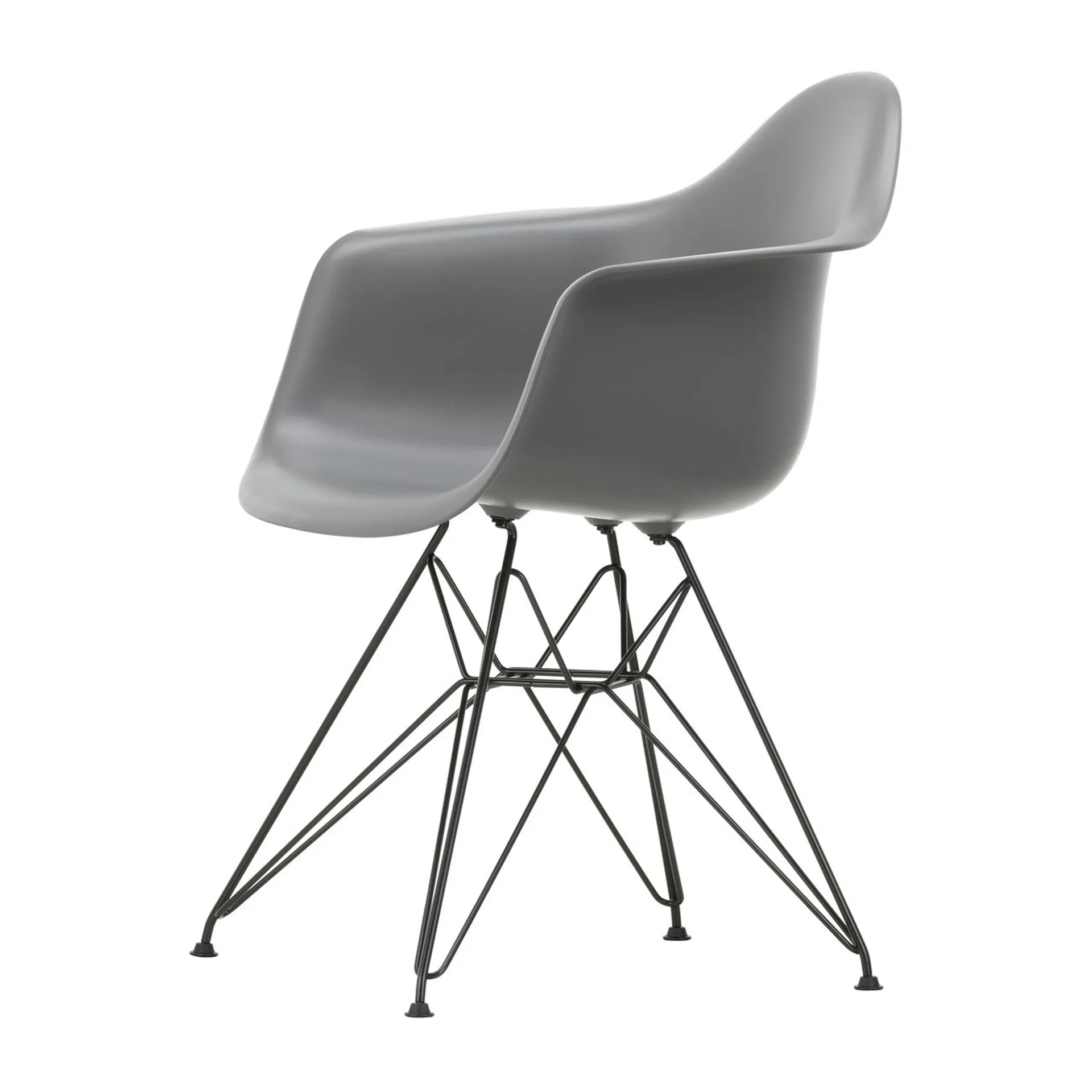 Eames Plastic Armchair RE DAR stol, 56 granite grey-black Vitra