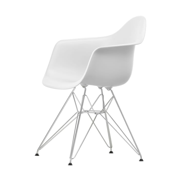Eames Plastic Armchair RE DAR stol, 85 cotton white-chrome Vitra