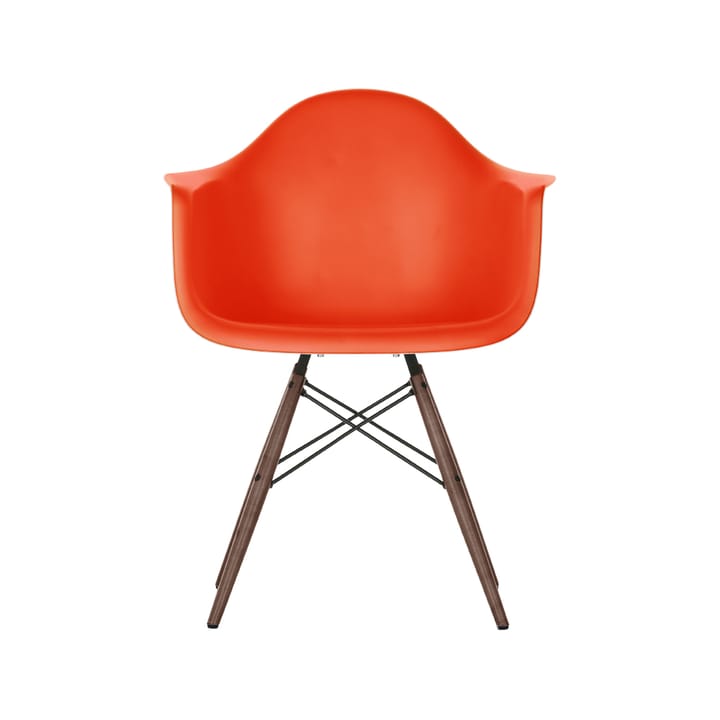 Eames Plastic Armchair RE DAW stol - 03 poppy red-dark maple - Vitra