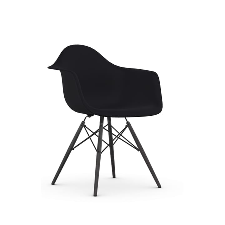 Eames Plastic Armchair RE DAW stol - 12 deep black-black maple - Vitra