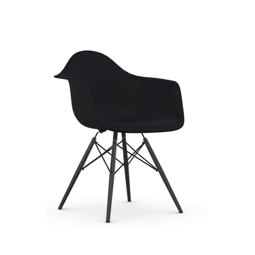 Vitra Eames Plastic Armchair RE DAW stol 12 deep black-black maple