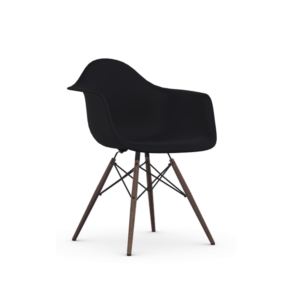 Vitra Eames Plastic Armchair RE DAW stol 12 deep black-dark maple