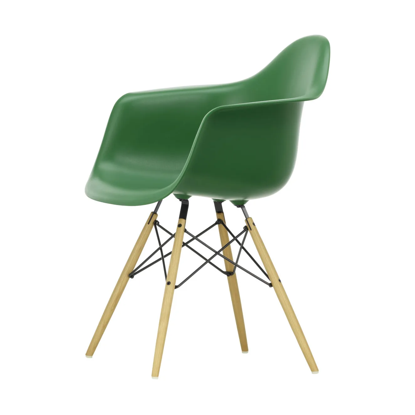 Eames Plastic Armchair RE DAW stol, 17 emerald -ash Vitra