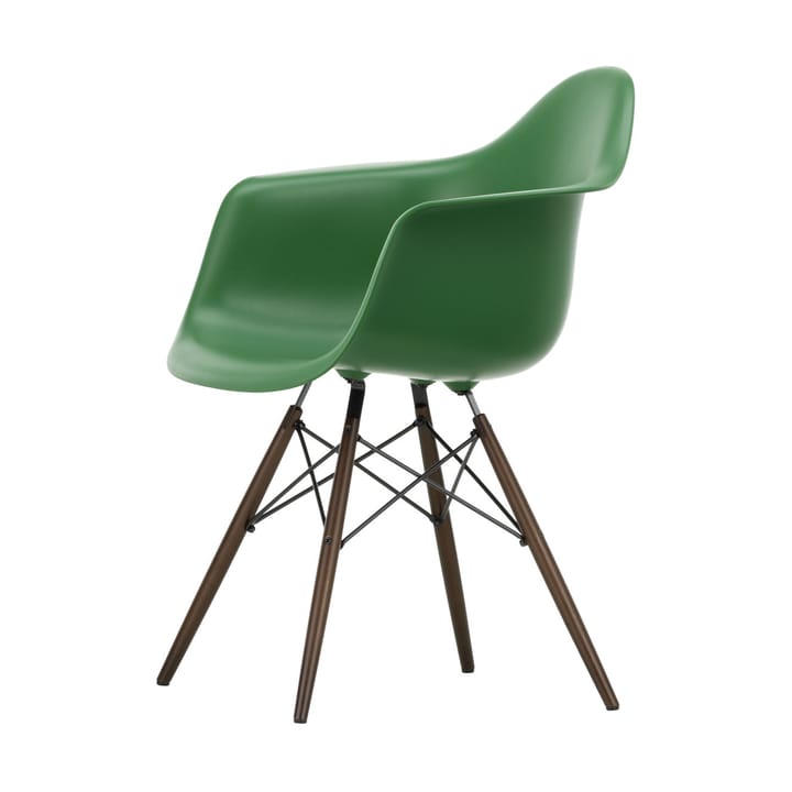 Eames Plastic Armchair RE DAW stol, 17 emerald -dark maple Vitra