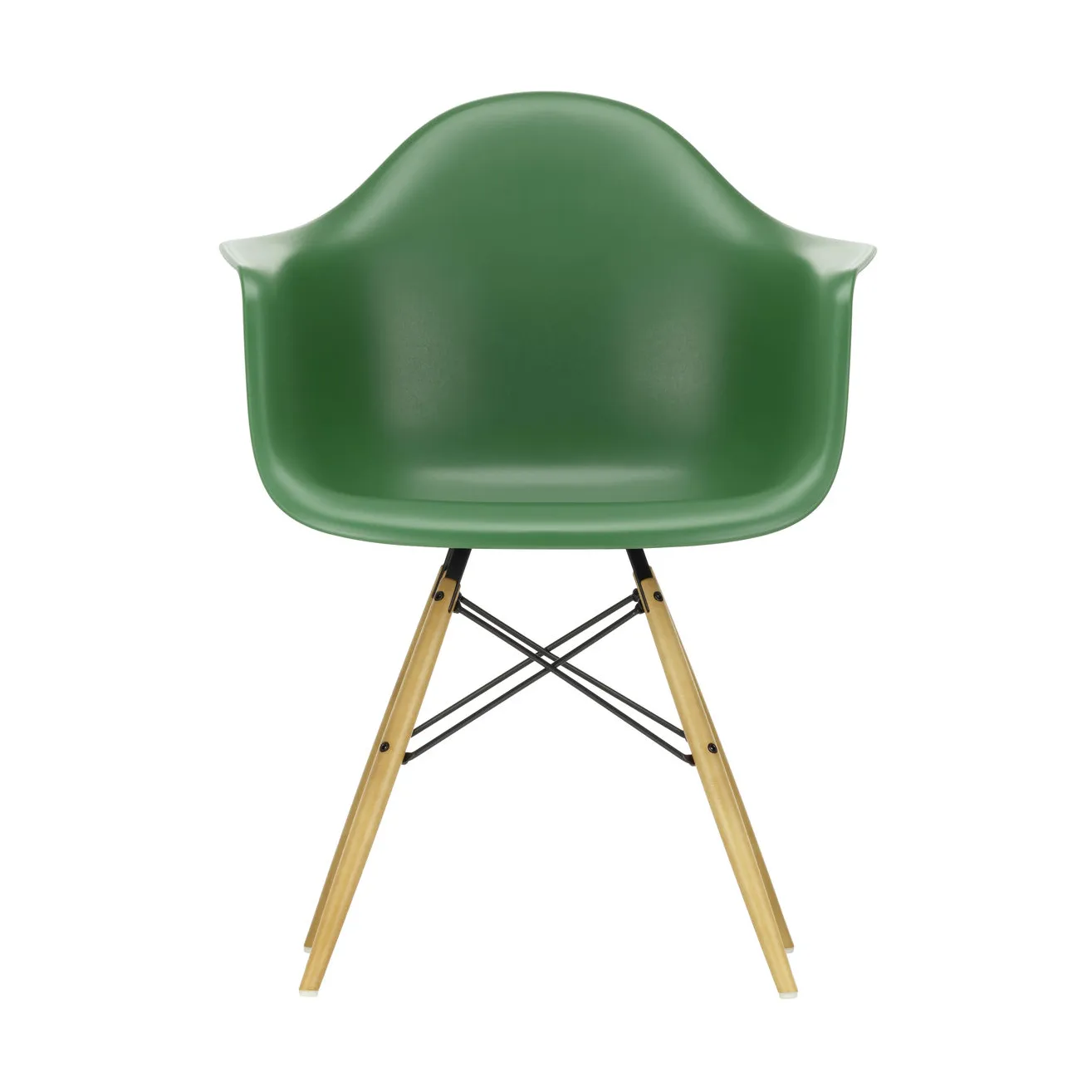 Eames Plastic Armchair RE DAW stol, 17 emerald -golden maple Vitra