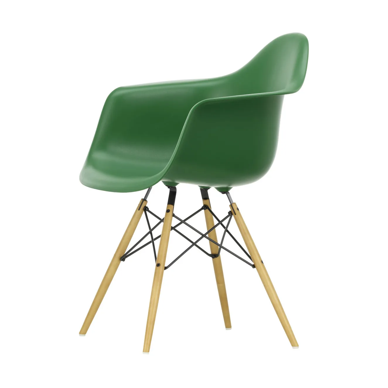 Eames Plastic Armchair RE DAW stol, 17 emerald -golden maple Vitra