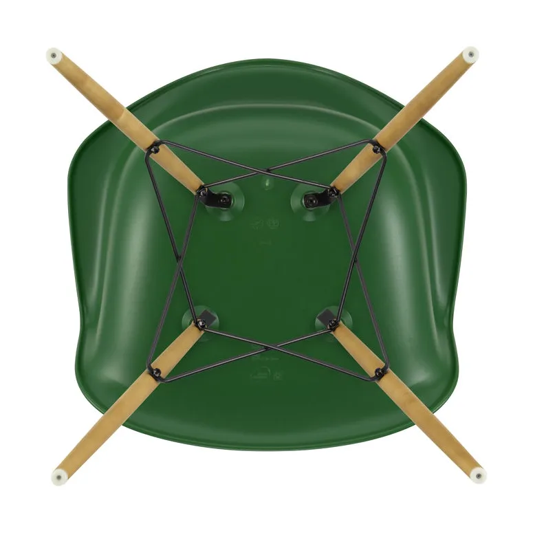 Eames Plastic Armchair RE DAW stol, 17 emerald -golden maple Vitra