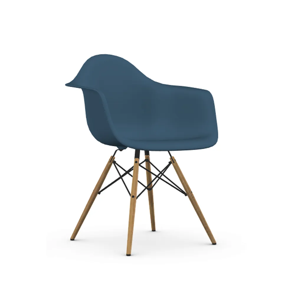 Eames Plastic Armchair RE DAW stol, 83 sea blue-ash Vitra