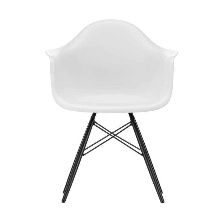 Eames Plastic Armchair RE DAW stol - 85 cotton white-black maple - Vitra