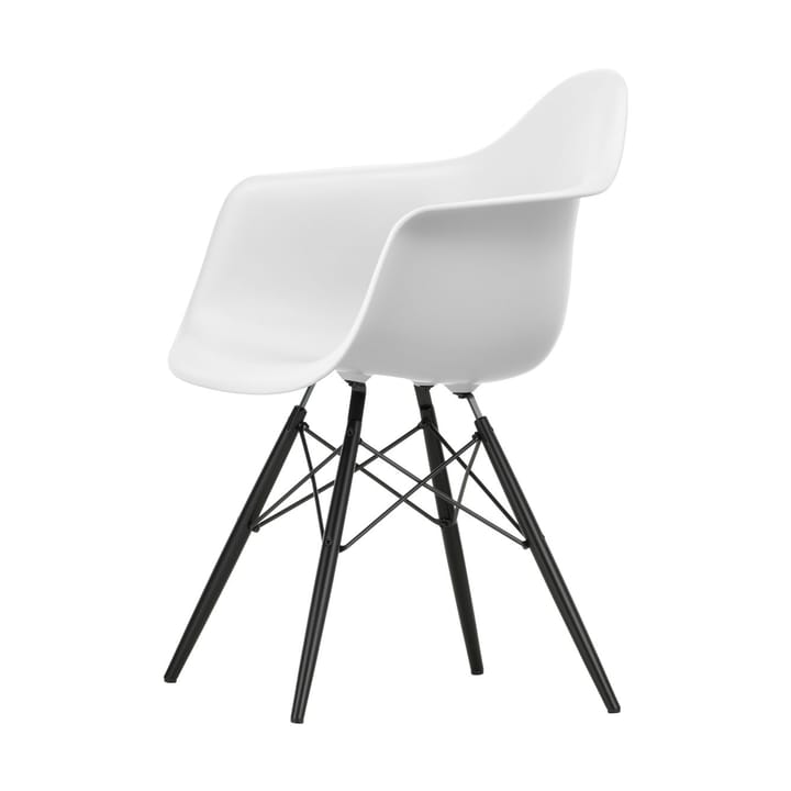 Eames Plastic Armchair RE DAW stol, 85 cotton white-black maple Vitra