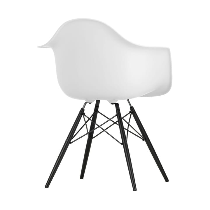 Eames Plastic Armchair RE DAW stol - 85 cotton white-black maple - Vitra