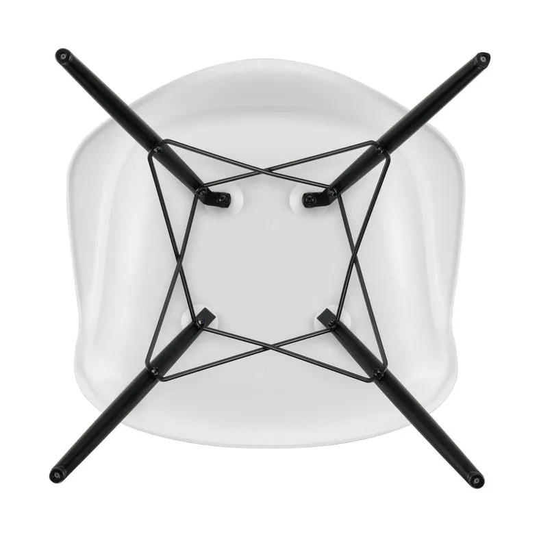 Eames Plastic Armchair RE DAW stol, 85 cotton white-black maple Vitra