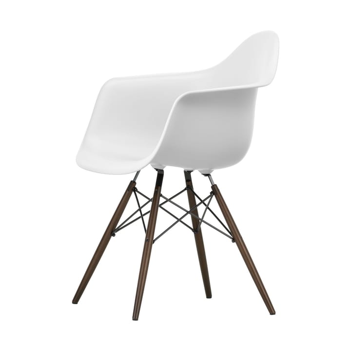 Eames Plastic Armchair RE DAW stol - 85 cotton white-dark maple - Vitra