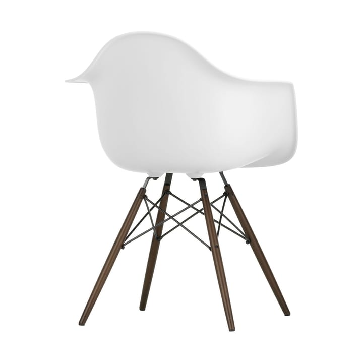 Eames Plastic Armchair RE DAW stol, 85 cotton white-dark maple Vitra