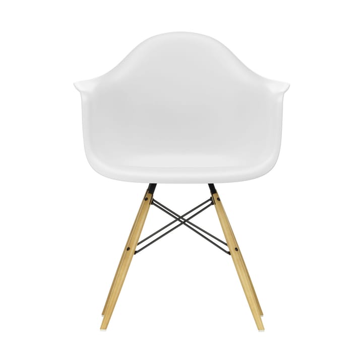 Eames Plastic Armchair RE DAW stol - 85 cotton white-golden maple - Vitra